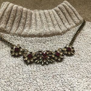Formal Necklace, Gold/Bronze & Dark Pink